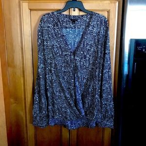 Two beautiful woman’s blouses,.Ann Taylor black/white and Calvin Klein